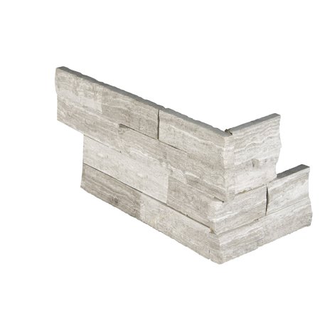 MSI White Oak Splitface Ledger Corner  6 in.  X 18 in.  Natural Marble Wall Tile, 6PK ZOR-PNL-0118